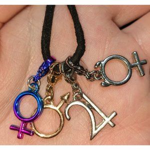 90s Gender And Jupiter Charm Necklace